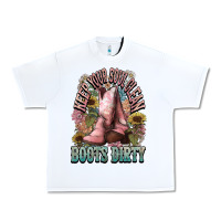 White Keep your soul clean boots dirty Cowboy western Urban Heavy Tee - HowdyJamesFarm