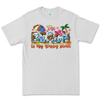 Dove Grey the beach is my happy place Premium Tee - NancyCooperArtShop