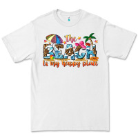 White the beach is my happy place Premium Tee - NancyCooperArtShop