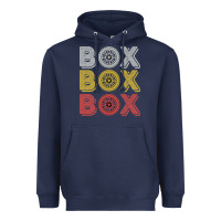Navy Vintage Retro Box Box Box Formula Racing Heavyweight Hoodie - longCreatives
