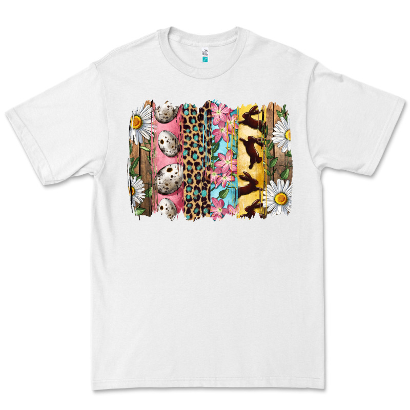 Easter Brushstroke With Quail Eggs Daisy And Bunny Premium Tee by RanaPortraitStore | Teevron