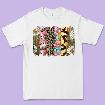 Easter Brushstroke With Quail Eggs Daisy And Bunny Premium Tee Designed By Ranaportraitstore