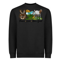 Black peace love boer goat Heavyweight Sweatshirt - LillyAllenDesigns