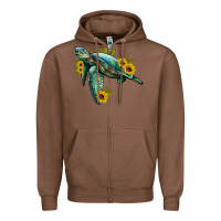 Chestnut sea turtle with sunflowers Zipper Hoodie - Artiststas