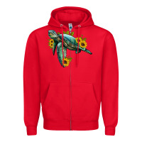 Red sea turtle with sunflowers Zipper Hoodie - Artiststas