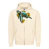 Sandshell sea turtle with sunflowers Zipper Hoodie - Artiststas