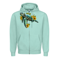 Seafoam sea turtle with sunflowers Zipper Hoodie - Artiststas