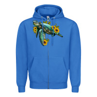 True Royal sea turtle with sunflowers Zipper Hoodie - Artiststas