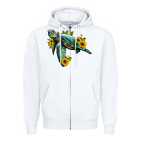 White sea turtle with sunflowers Zipper Hoodie - Artiststas