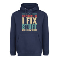 Navy that's what i do   i fix stuff and i know things Heavyweight Hoodie - longCreatives