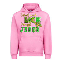 Fuchsia Pink i dont need luck i have got jesus Urban Hoodie - AdoDesignShop