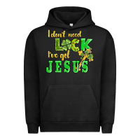 Pigment Black i dont need luck i have got jesus Urban Hoodie - AdoDesignShop