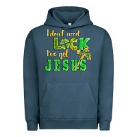 Pigment Midnight Navy i dont need luck i have got jesus Urban Hoodie - AdoDesignShop
