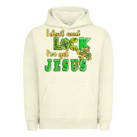 Pigment Pistachio i dont need luck i have got jesus Urban Hoodie - AdoDesignShop