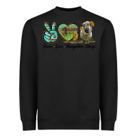 Black Peace Love Hampshire Sheep Heavyweight Sweatshirt - LillyAllenDesigns