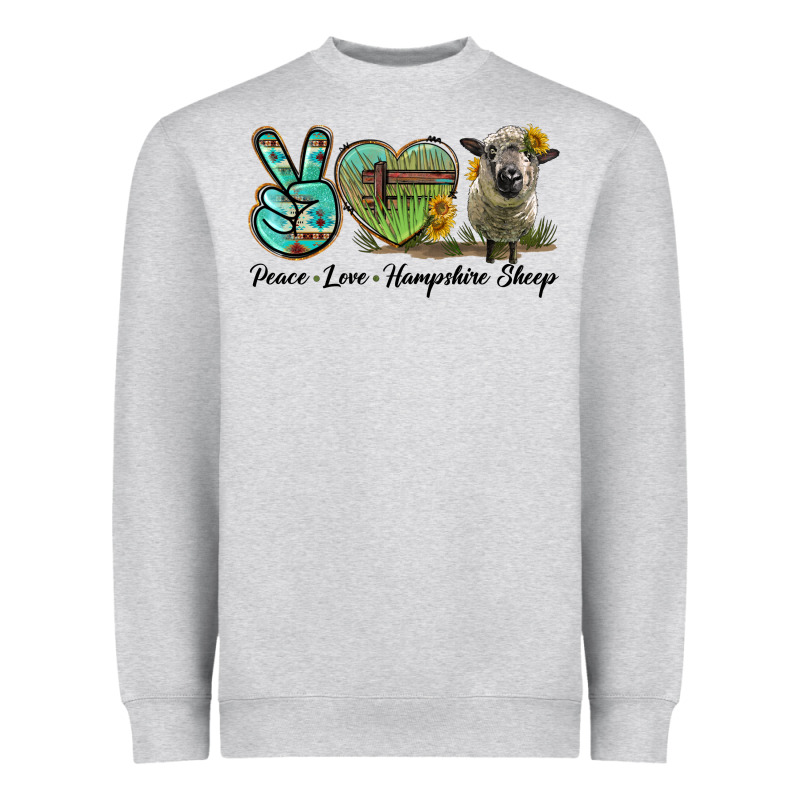 Peace Love Hampshire Sheep Heavyweight Sweatshirt by LillyAllenDesigns | Teevron