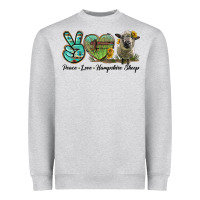 Heather Grey Peace Love Hampshire Sheep Heavyweight Sweatshirt - LillyAllenDesigns
