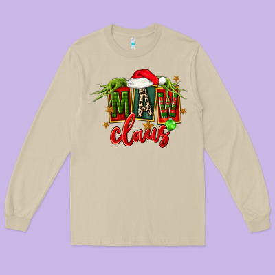 Christmas Maw Claus Long Sleeve Tee Designed By Fadigitalartstudio