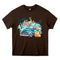 Chocolate Brown Happy Fall YALL Pumpkin Truck Shirt Heavy Core Tee - Bettercallsaul