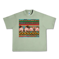Oil Green western serape pigs Urban Heavy Tee - RanaPortraitStore