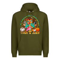 Army Green The Turkey Ain’t The Only Thing Lookin Thick & J Premium Hoodie - CowhideDigitalArt