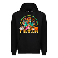 Black The Turkey Ain’t The Only Thing Lookin Thick & J Premium Hoodie - CowhideDigitalArt
