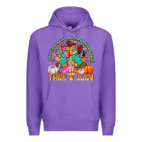 Purple The Turkey Ain’t The Only Thing Lookin Thick & J Premium Hoodie - CowhideDigitalArt