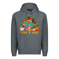 Rock The Turkey Ain’t The Only Thing Lookin Thick & J Premium Hoodie - CowhideDigitalArt