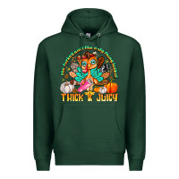 Sports Green The Turkey Ain’t The Only Thing Lookin Thick & J Premium Hoodie - CowhideDigitalArt