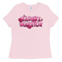Bubblegum Pink Badass warrior Breast Cancer Ladies Tee - NancyCooperArtShop