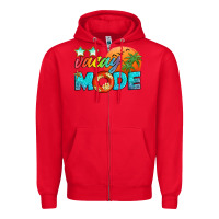 Red vacay mode Zipper Hoodie - Artiststas
