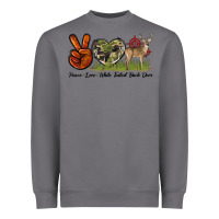 Storm Peace Love White Tailed Buck Deer Heavyweight Sweatshirt - LillyAllenDesigns
