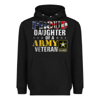 Black proud daughter of a army veteran american flag military gift Heavyweight Hoodie - longCreatives