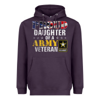 Plum proud daughter of a army veteran american flag military gift Heavyweight Hoodie - longCreatives