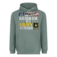 Sage proud daughter of a army veteran american flag military gift Heavyweight Hoodie - longCreatives