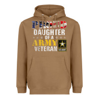 Toasted Coconut proud daughter of a army veteran american flag military gift Heavyweight Hoodie - longCreatives