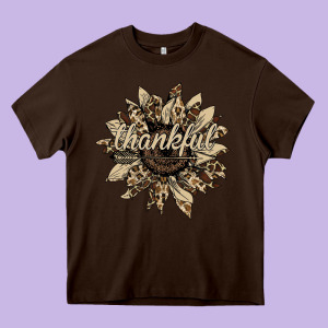 Thankful Sunflower Heavy Core Tee Designed By Bettercallsaul