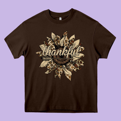 Thankful Sunflower Heavy Core Tee Designed By Bettercallsaul