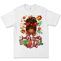 White Santa's Favorite Dental Assistant Afro Messy Bun Premium Tee - texasbilliewilder