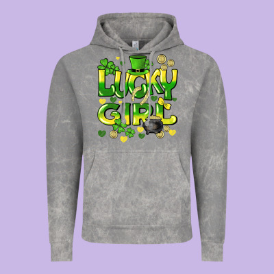 Lucky Girl St. Patricks Day Vintage Hoodie Designed By Howdyjamesfarm