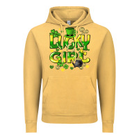 Vintage Mustard lucky girl st. patricks day Vintage Hoodie - HowdyJamesFarm