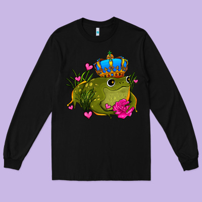 Valentines Day Frog Prince Olivia Long Sleeve Tee Designed By Oliviacreatesart