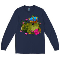 Navy valentines day frog prince olivia Long Sleeve Tee - OliviaCreatesArt