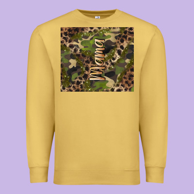 Camouflage Mama Premium Sweatshirt Designed By Barkaloodesign