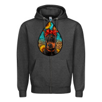 Charcoal Heather doberman Zipper Hoodie - Artiststas