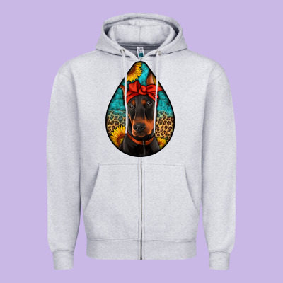 Doberman Zipper Hoodie Designed By Artiststas