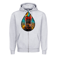 Heather Grey doberman Zipper Hoodie - Artiststas