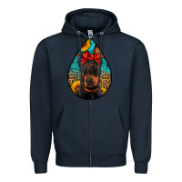 Navy doberman Zipper Hoodie - Artiststas