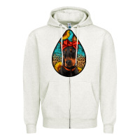 Oatmeal Heather doberman Zipper Hoodie - Artiststas