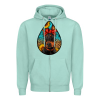 Seafoam doberman Zipper Hoodie - Artiststas